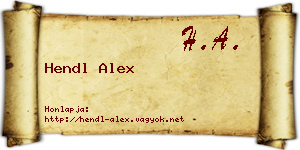 Hendl Alex névjegykártya
